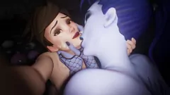 Jouer Widowmaker et Tracer: Intense 3D Hentai SFM Orgy
